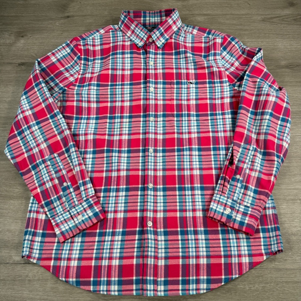 Men's Vineyard Vines Slim Fit Tucker Shirt Button Down Plaid Large